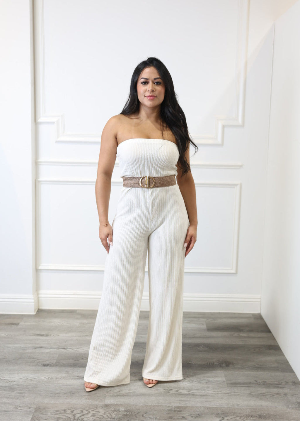 Alyssa - White Wide-Leg Jumpsuit