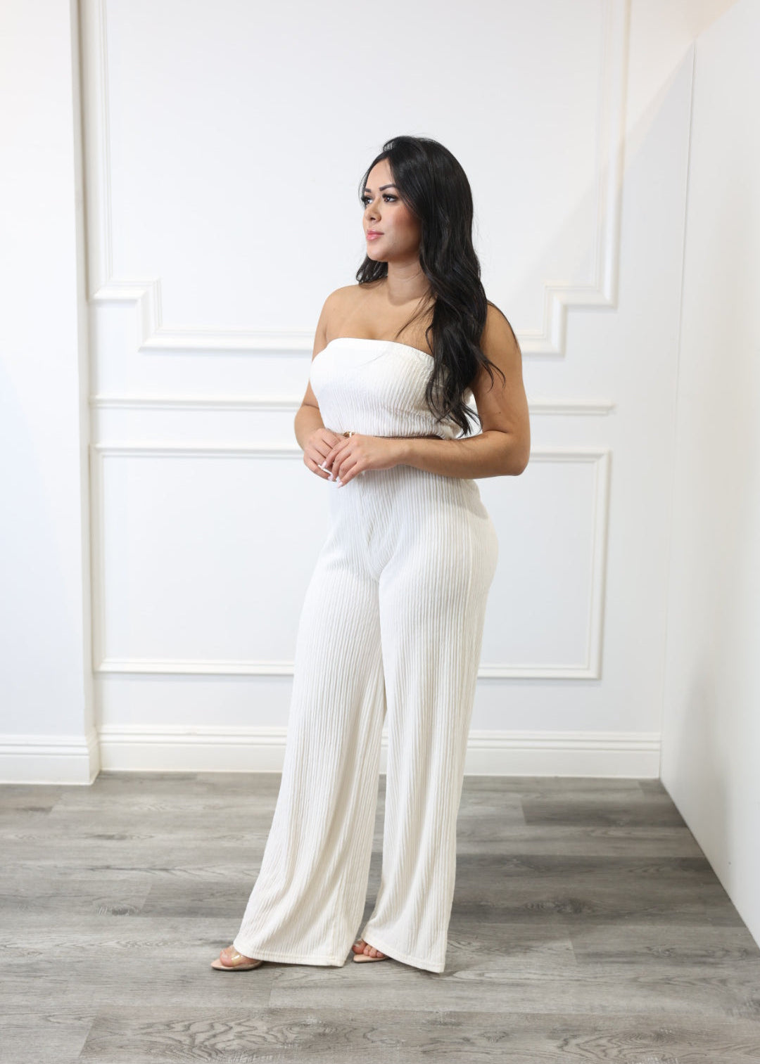 Alyssa - White Wide-Leg Jumpsuit
