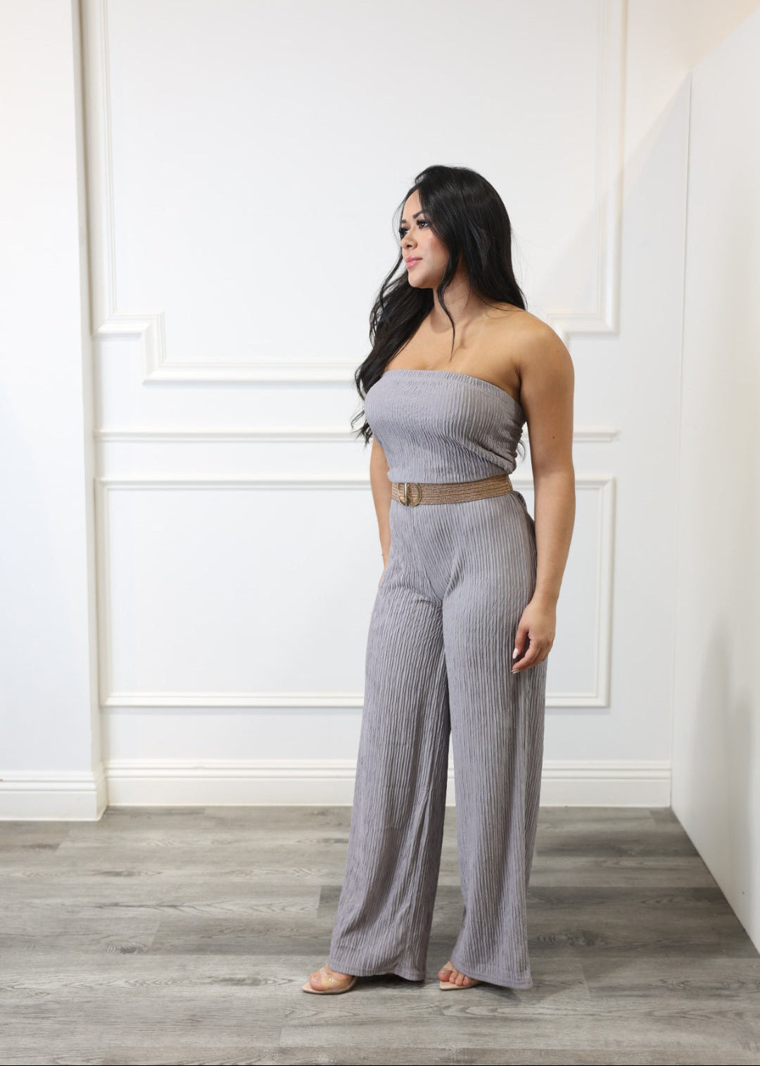 Alyssa - Gray Wide-Leg Jumpsuit