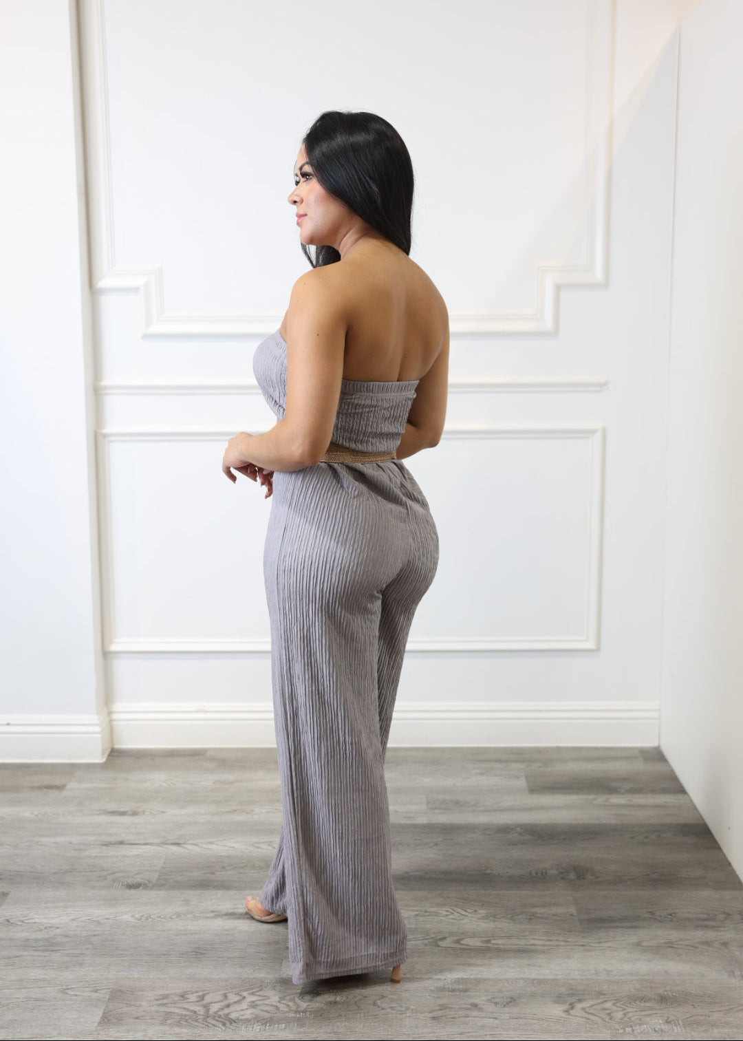 Alyssa - Gray Wide-Leg Jumpsuit