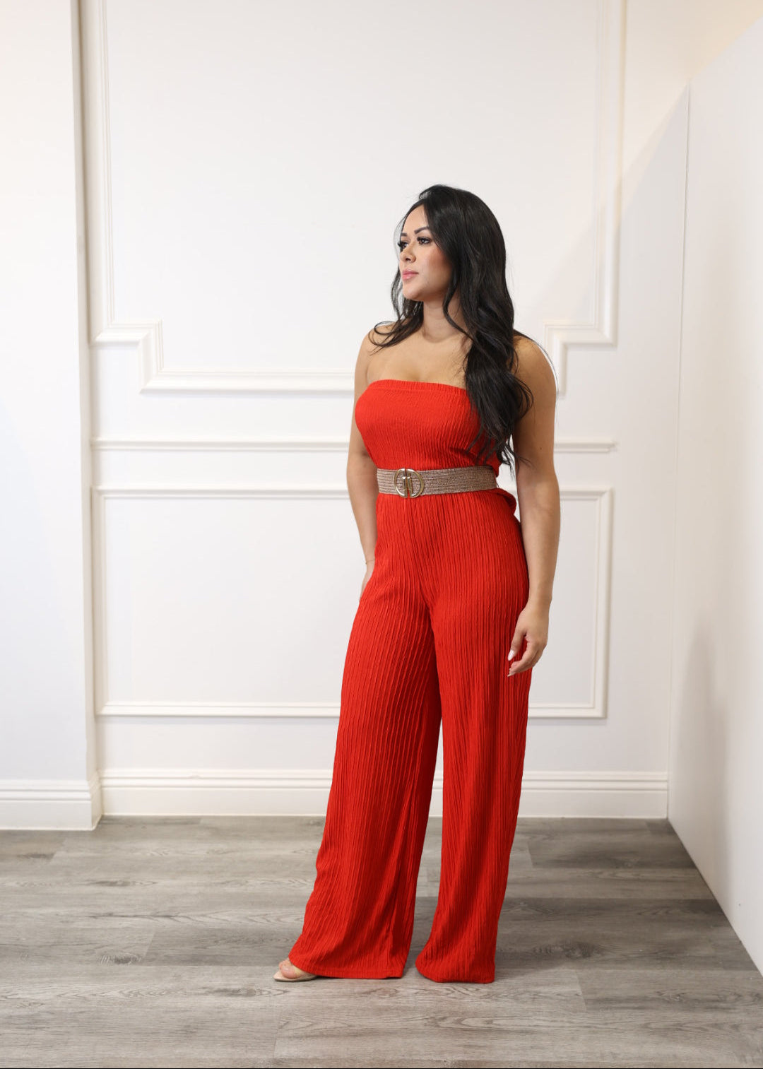 Alyssa - Red Wide-Leg Jumpsuit