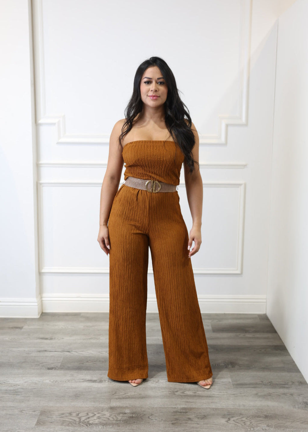 Alyssa - Camel Wide-Leg Jumpsuit