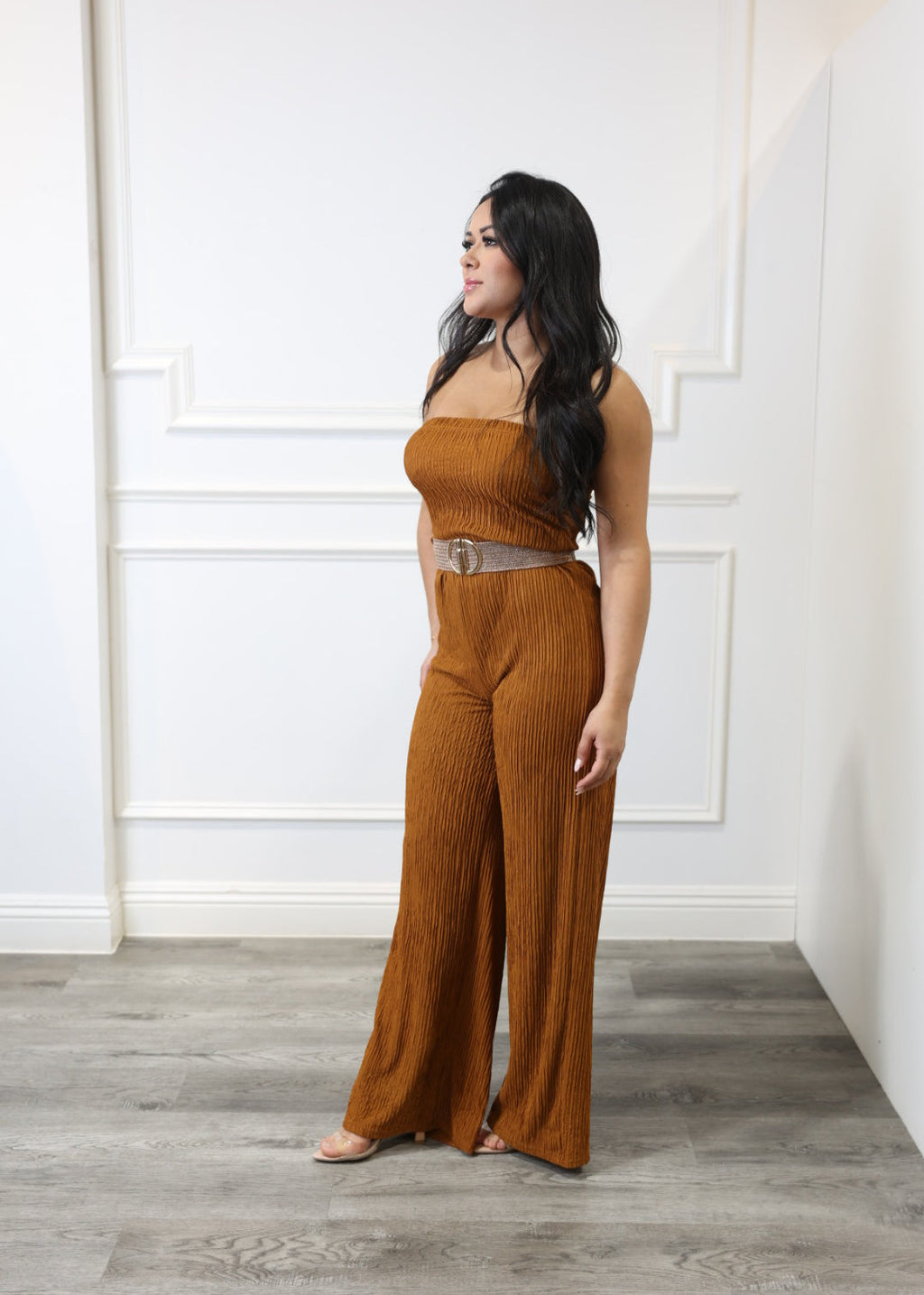 Alyssa - Camel Wide-Leg Jumpsuit