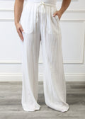 Danny - White Oversized Adjustable Waist Pants