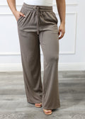 Belinda - Gray Wide-Leg Pleated Pants