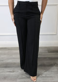 Linda - Black Wide-Leg Formal Pants
