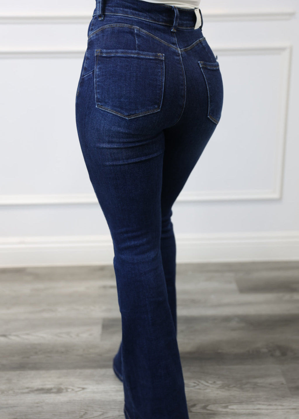Cara - Dark Blue High-Waisted Denim Pants
