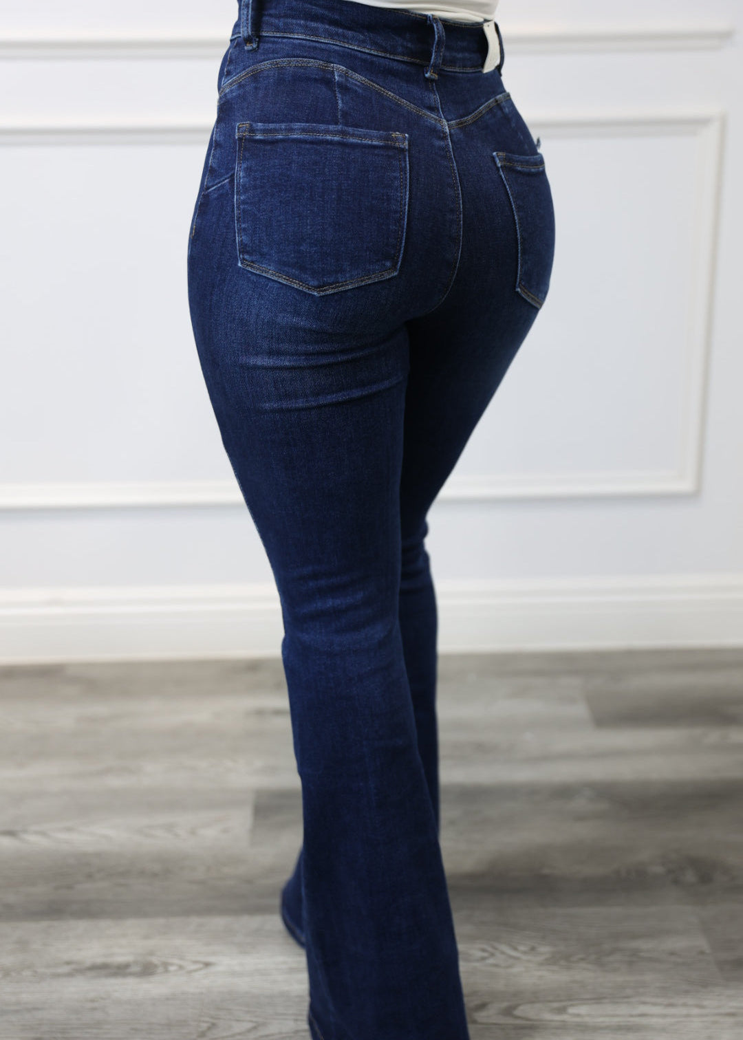 Cara - Dark Blue High-Waisted Denim Pants