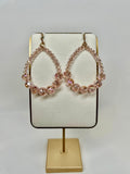 Andrea - Pink Crystal Hoop Earrings