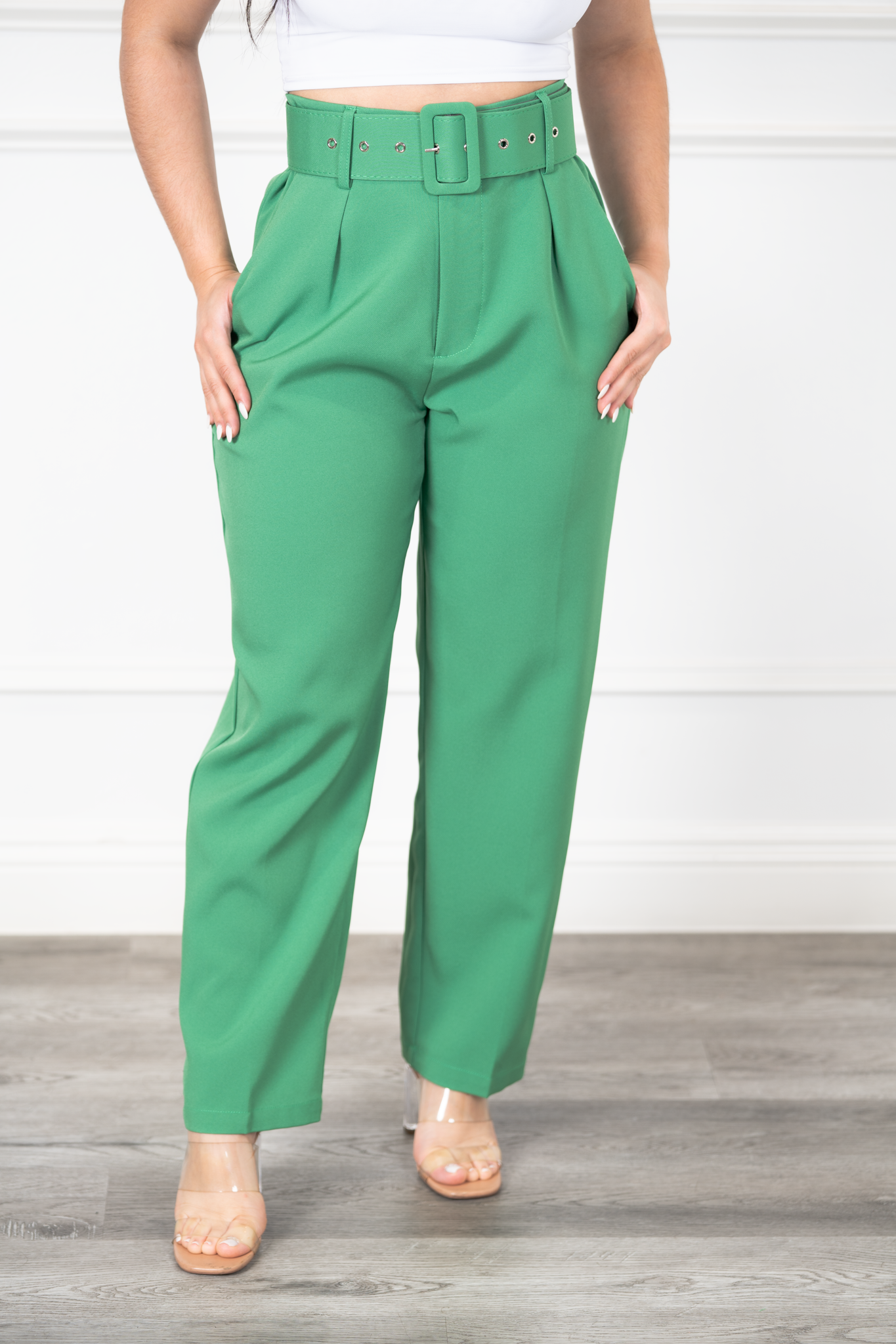Ximena Green High Waisted Pants