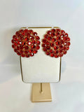 Adela - Red Sparkling Blooms Earrings