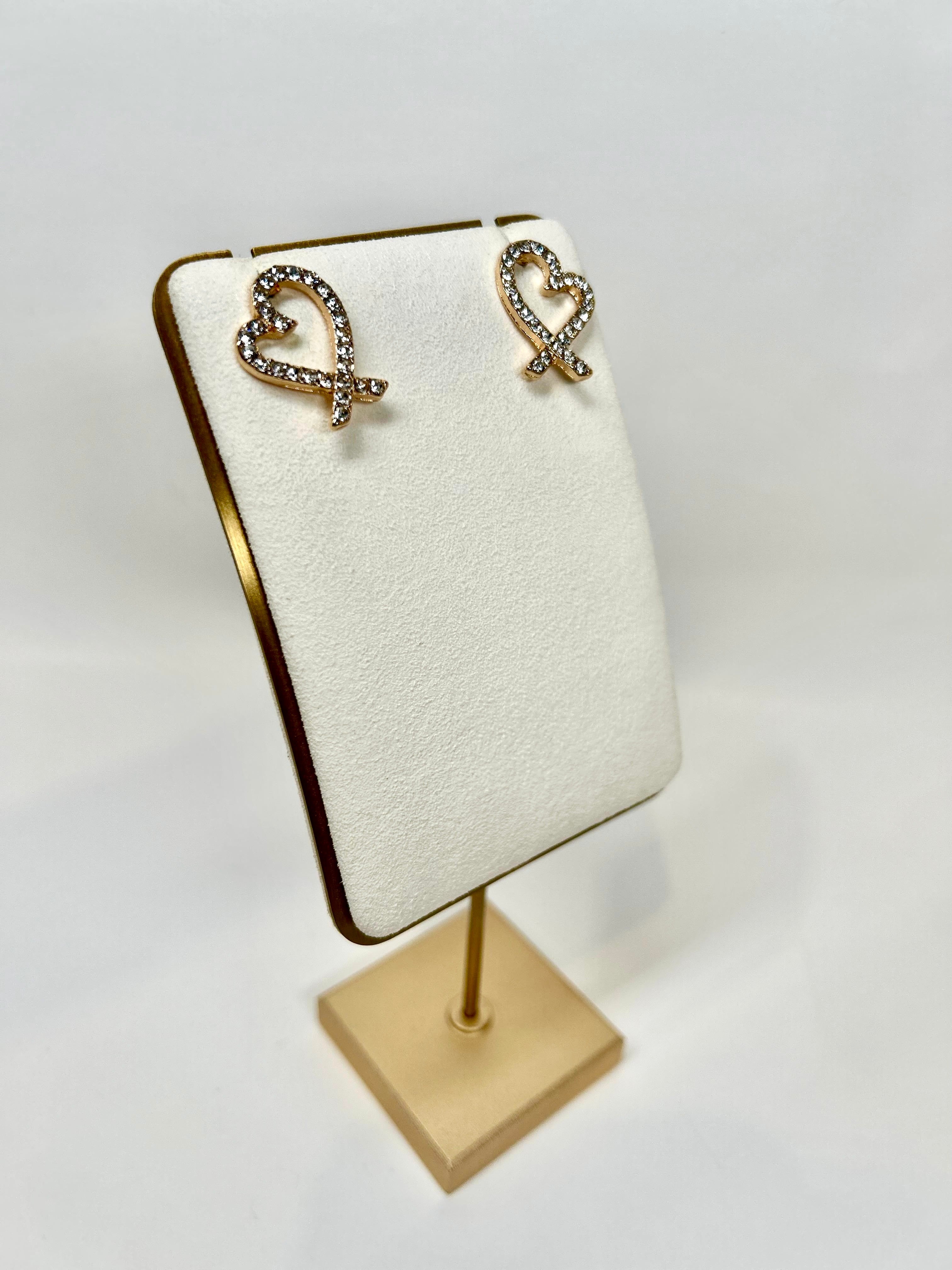 Heart - Crystal Bow Earrings