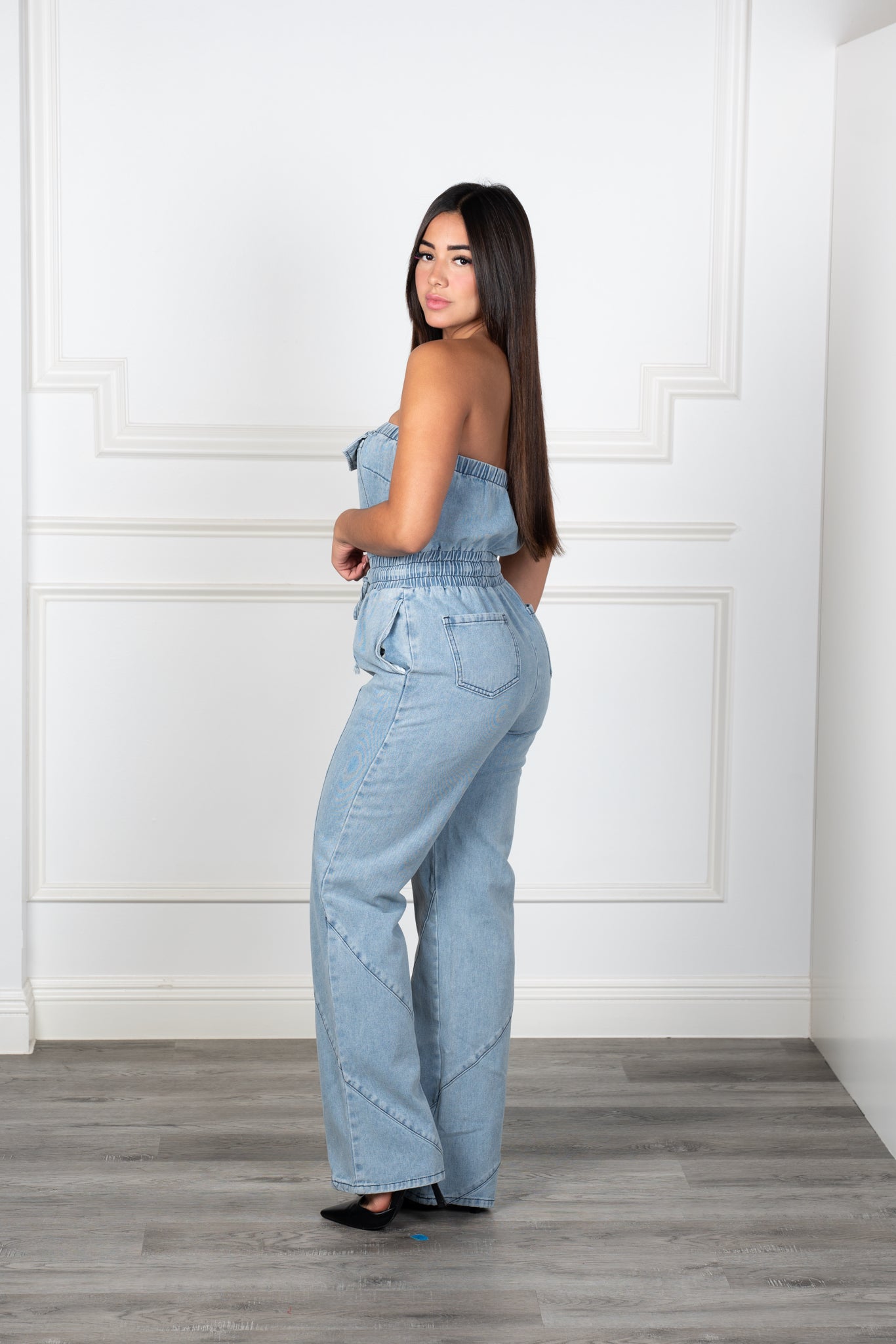 Minerva Light Stone Jean Jumpsuit