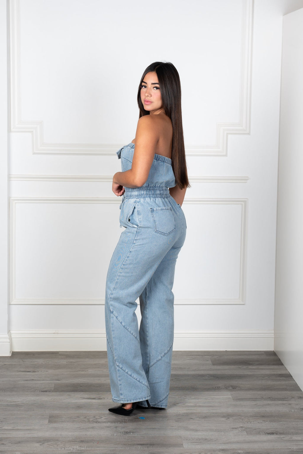 Minerva Light Stone Jean Jumpsuit