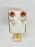 Gisela - Red & Pearl Earrings