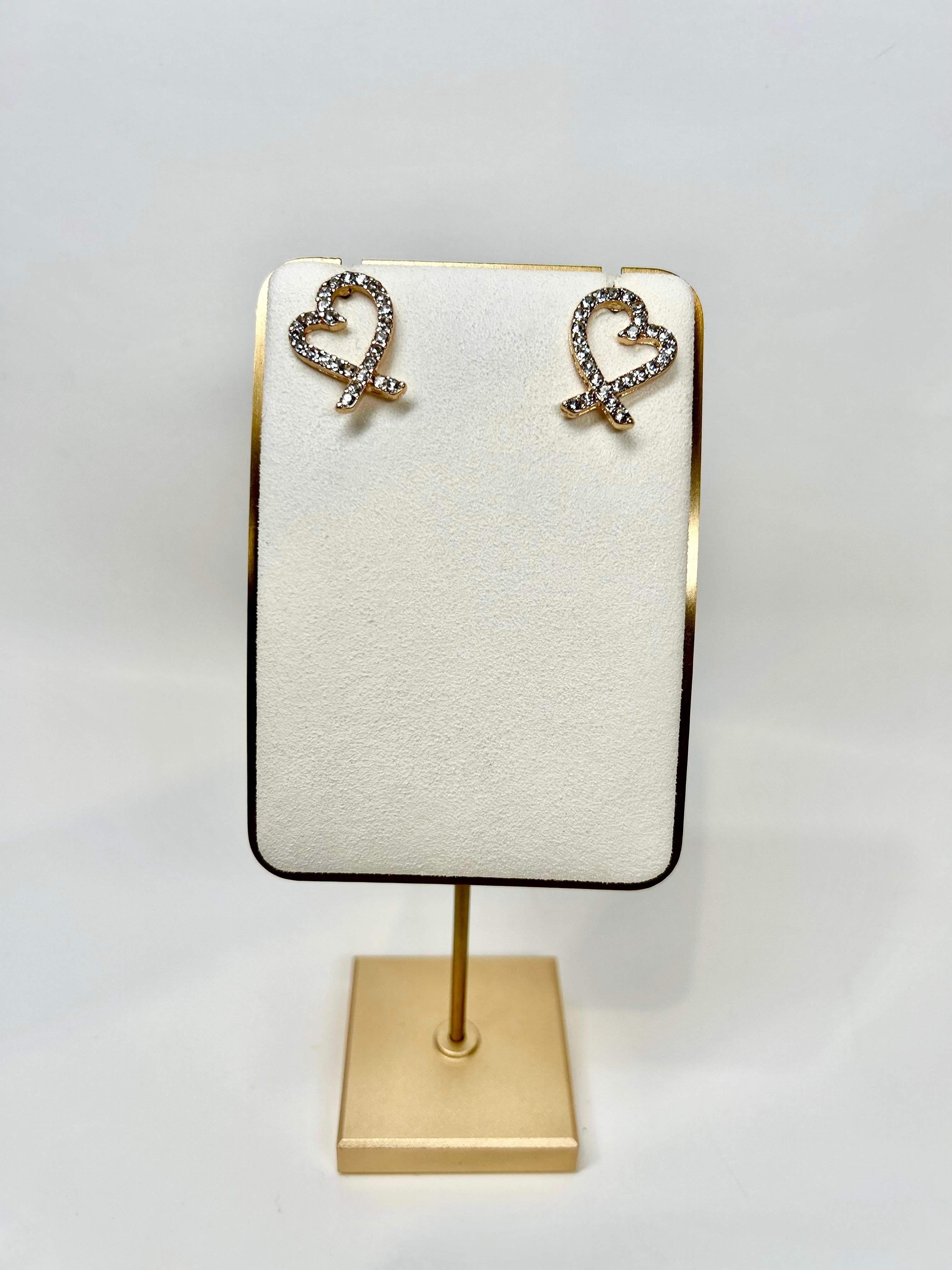 Heart - Crystal Bow Earrings