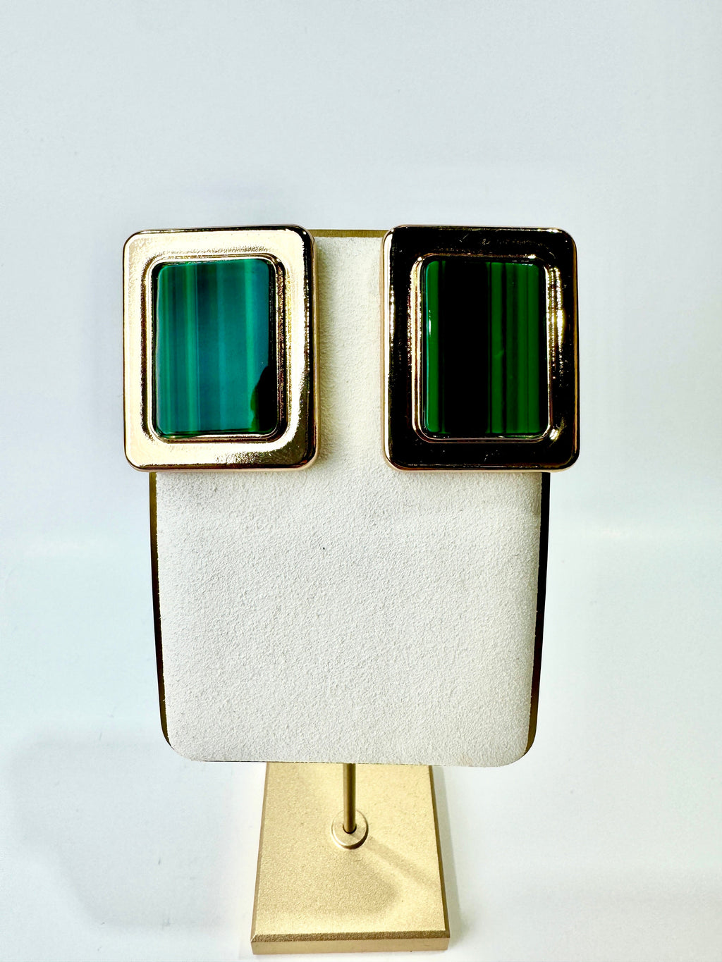 Vivienne - Green Enamel and Gold Earrings