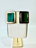 Vivienne - Green Enamel and Gold Earrings