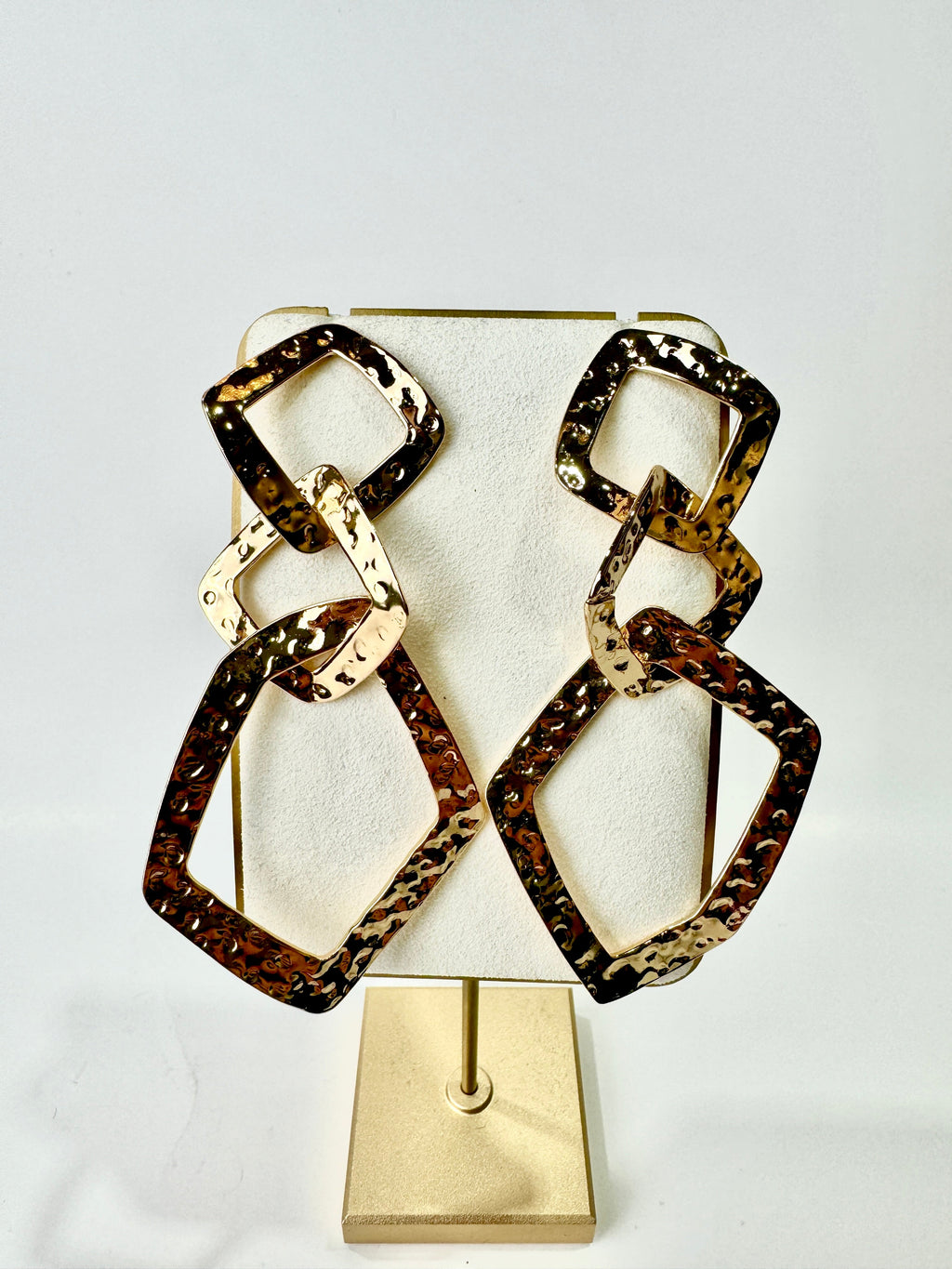 Zara - Geometric Gold Link Earrings