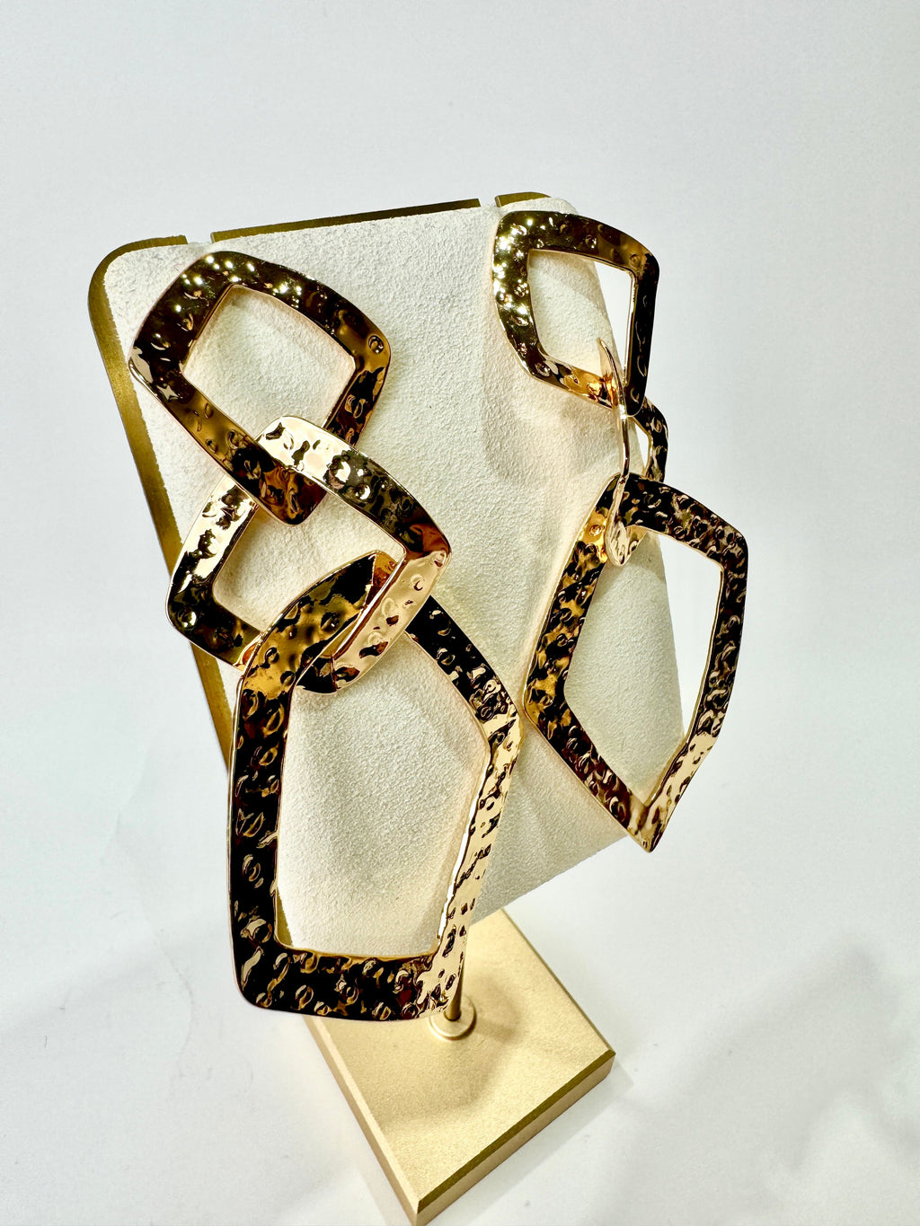 Zara - Geometric Gold Link Earrings