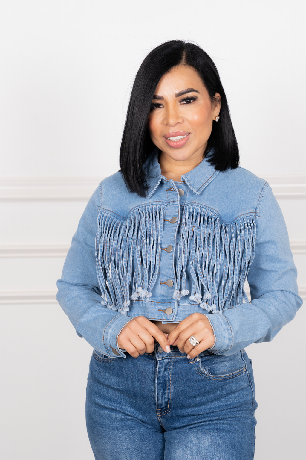 Juna - Blue Denim Crop Jacket