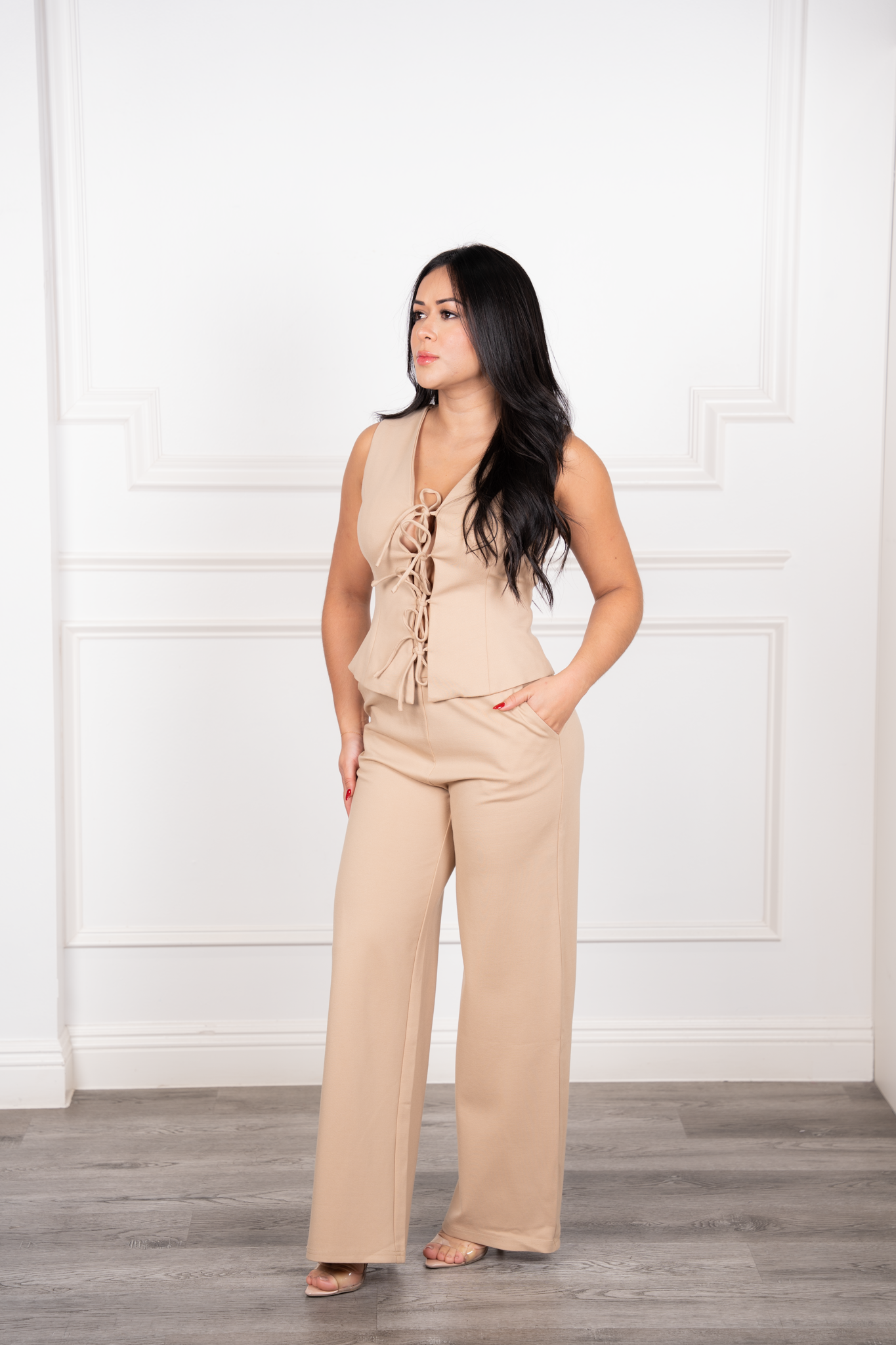 Elena - Nude Tailored Two-Piece Set