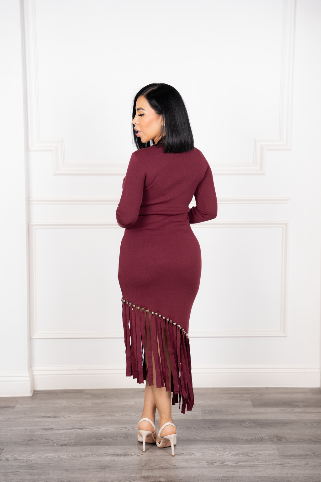 Selene - Burgundy Midi Dress