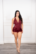 Aurelia - Red Sequin Romper