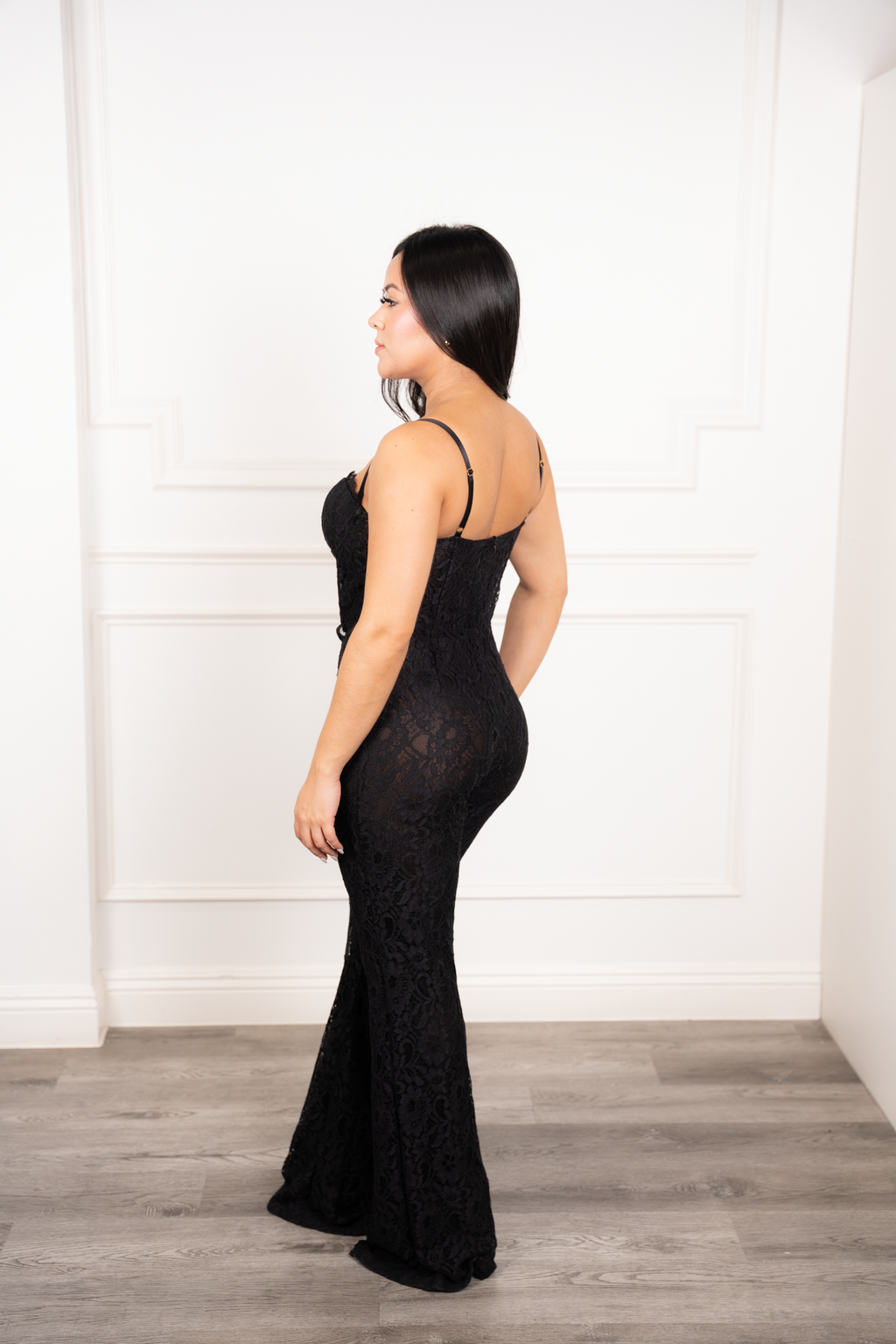 Ginette - Black Lace Wide-Leg Jumpsuit
