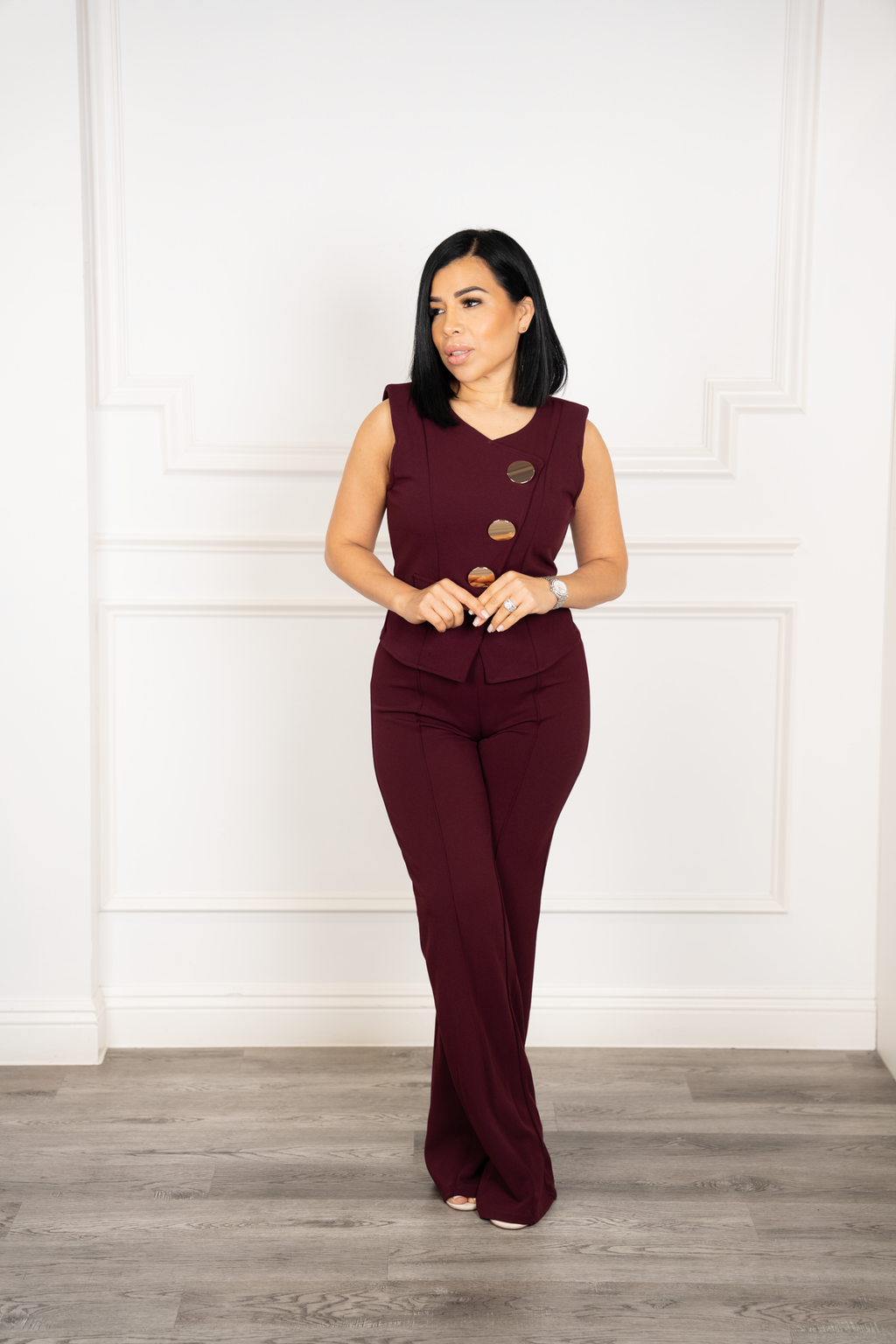 Amanda - Burgundy Two Piece Set