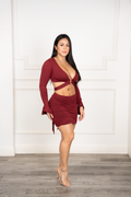 Adelina - Burgundy Two-Piece Set