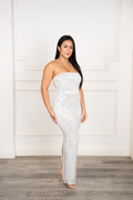 María -  White Strapless Maxi Dress