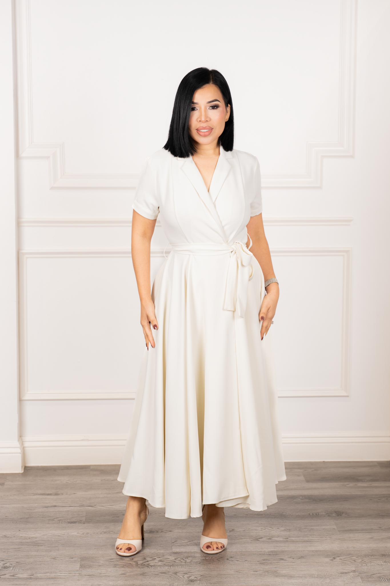 Aitana - White Midi A-Line Dress