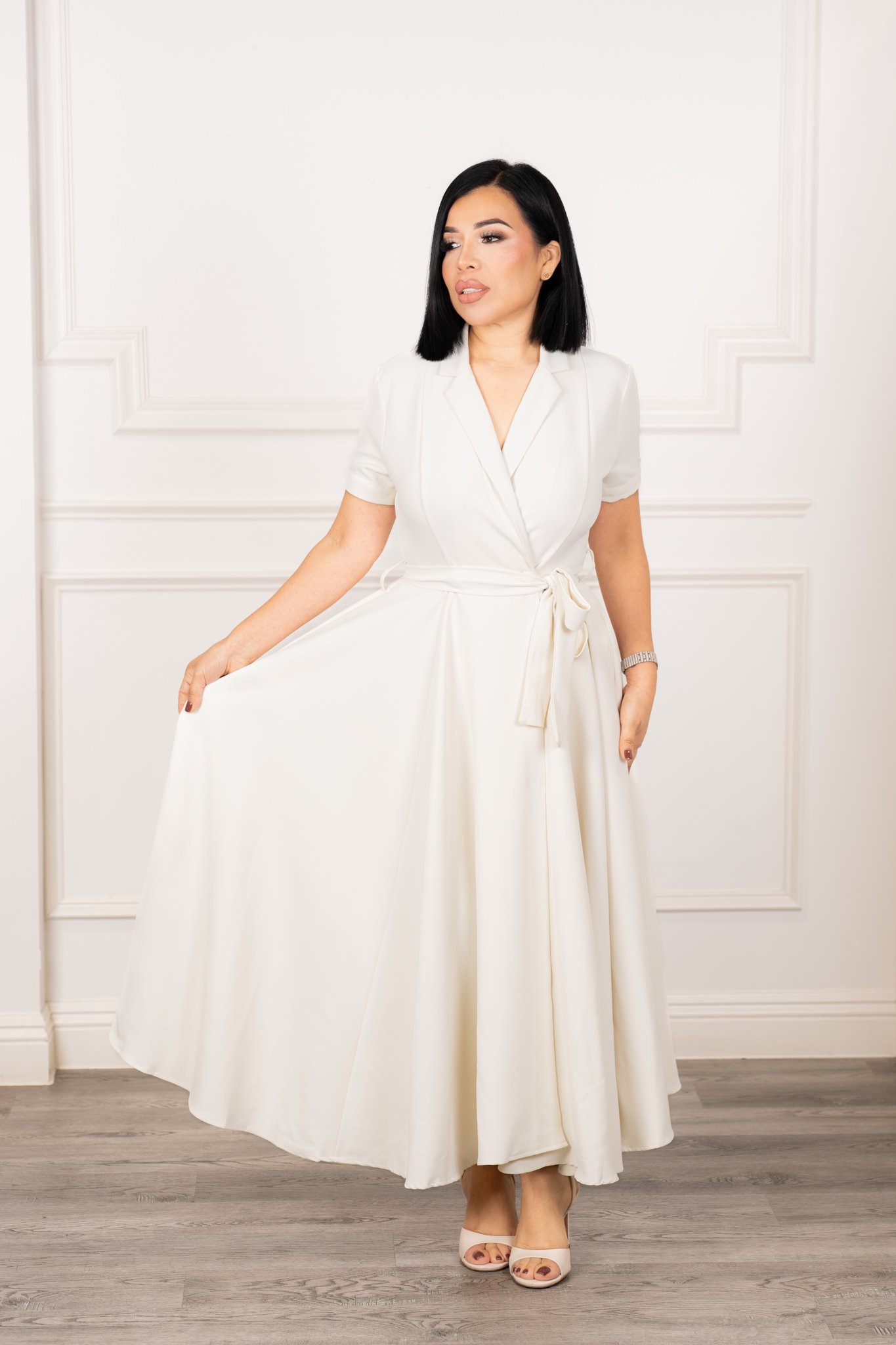 Aitana - White Midi A-Line Dress