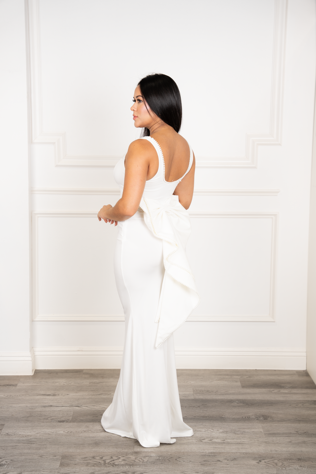 Kristen - White Mermaid Maxi Dress