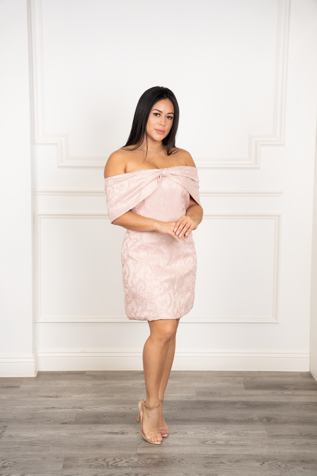 Carmina - Soft Pink Strapless Mini Dress