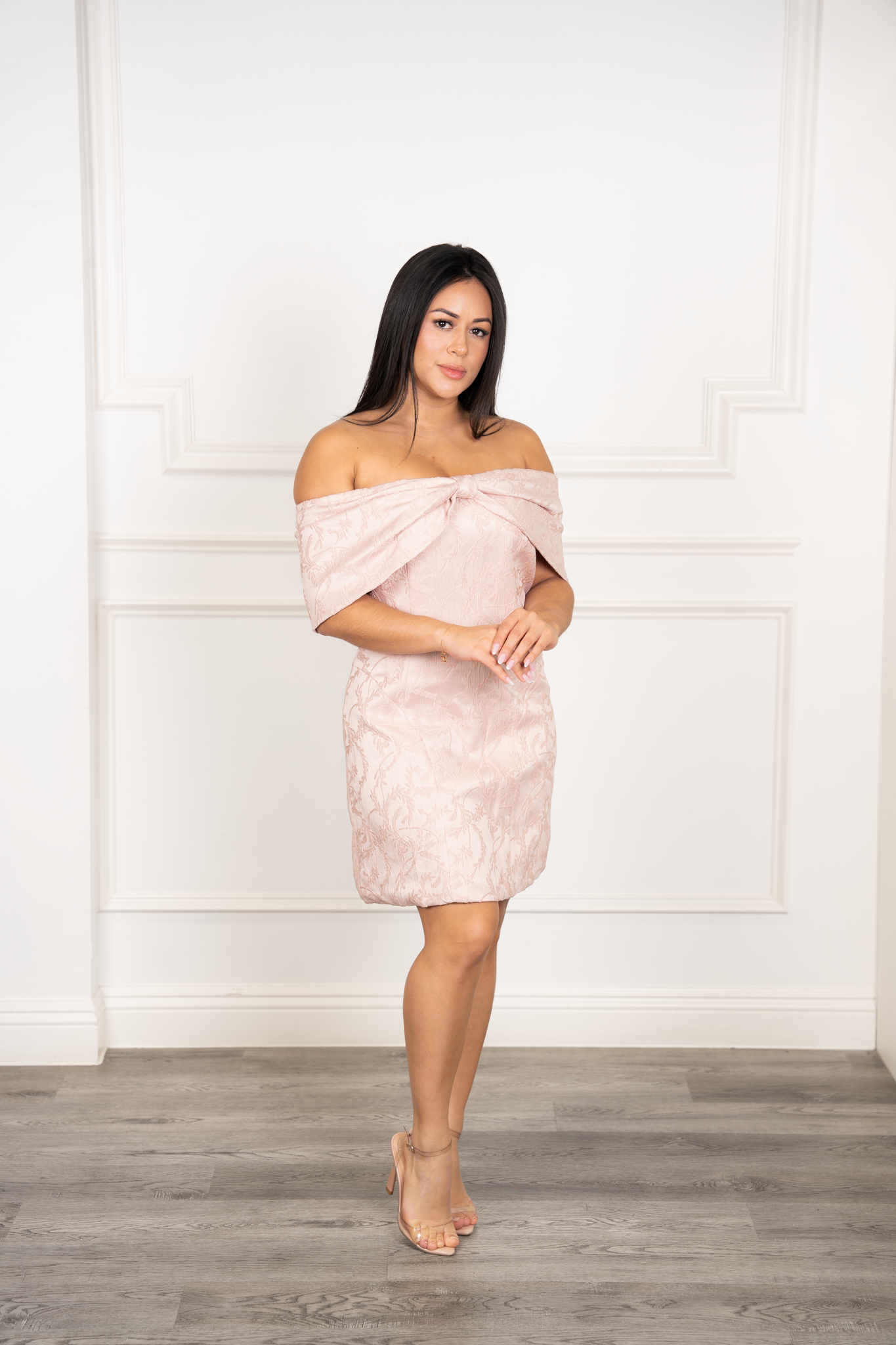 Carmina - Soft Pink Strapless Mini Dress