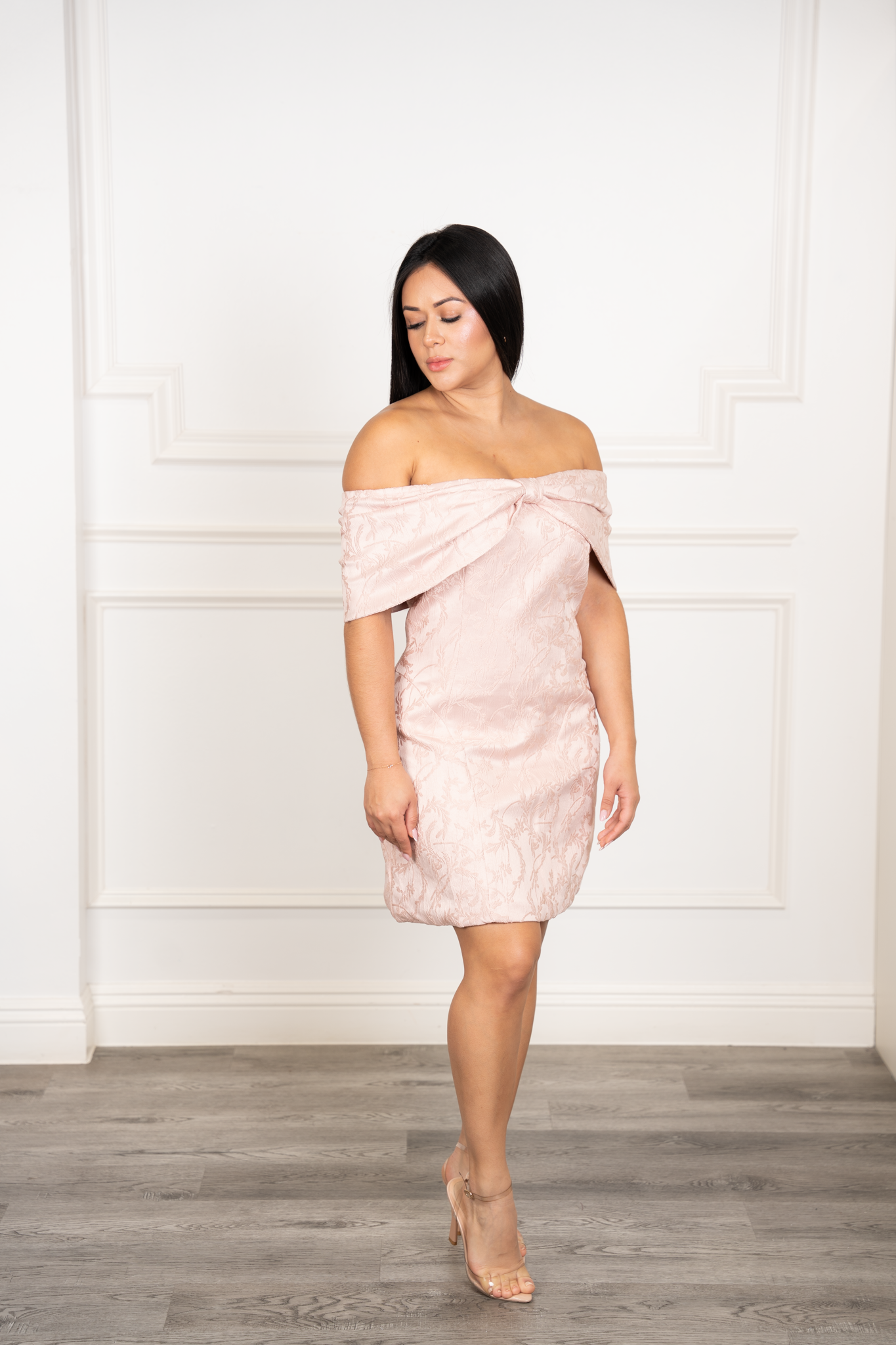 Carmina - Soft Pink Strapless Mini Dress