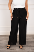 Denis - Black Wide-Leg Pleated Pants
