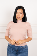 Elena - Soft Pink Sleeve Sweater Blouse
