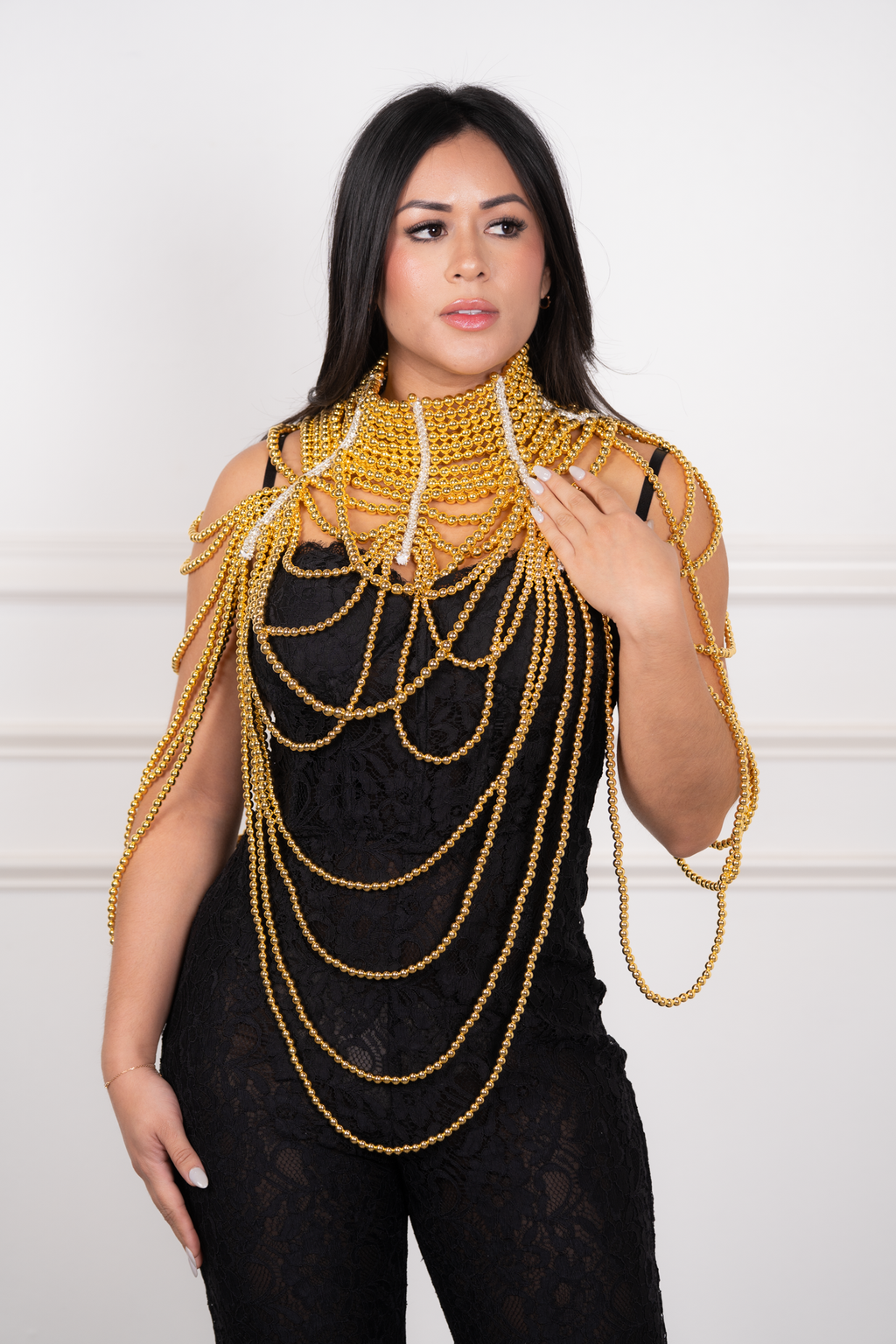 Zafira - Gold Beaded Collar