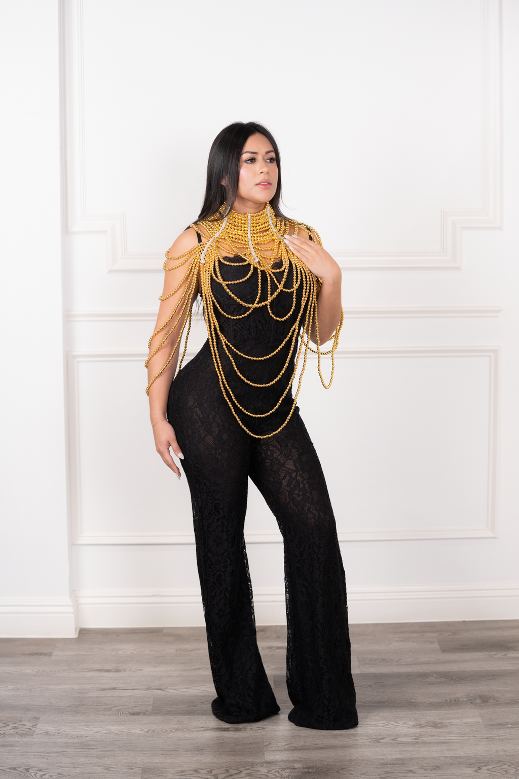 Zafira - Gold Beaded Collar