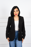 Tiara - Black Tailored Double-Button Blazer
