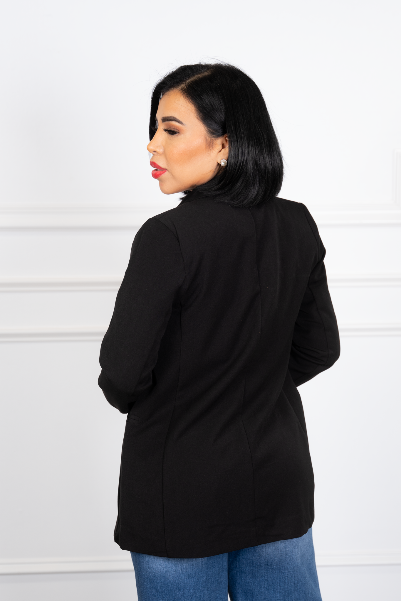 Tiara - Black Tailored Double-Button Blazer