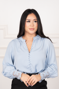 Amalia - Sky Blue Formal Lace Blouse