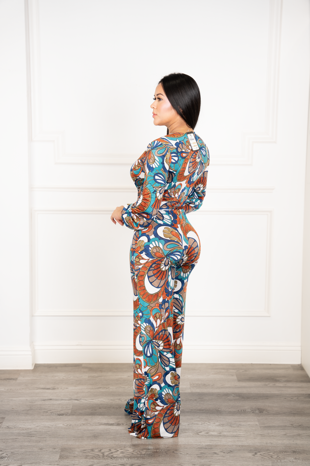 Bella - Blue & Red Floral Wide-Leg Jumpsuit