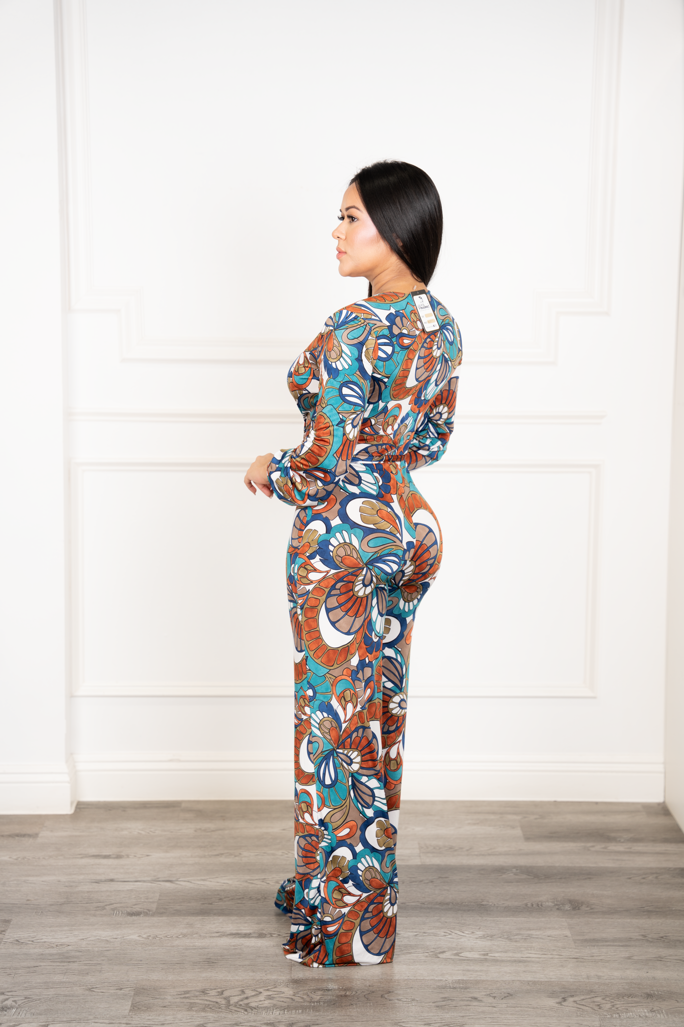 Bella - Blue & Red Floral Wide-Leg Jumpsuit