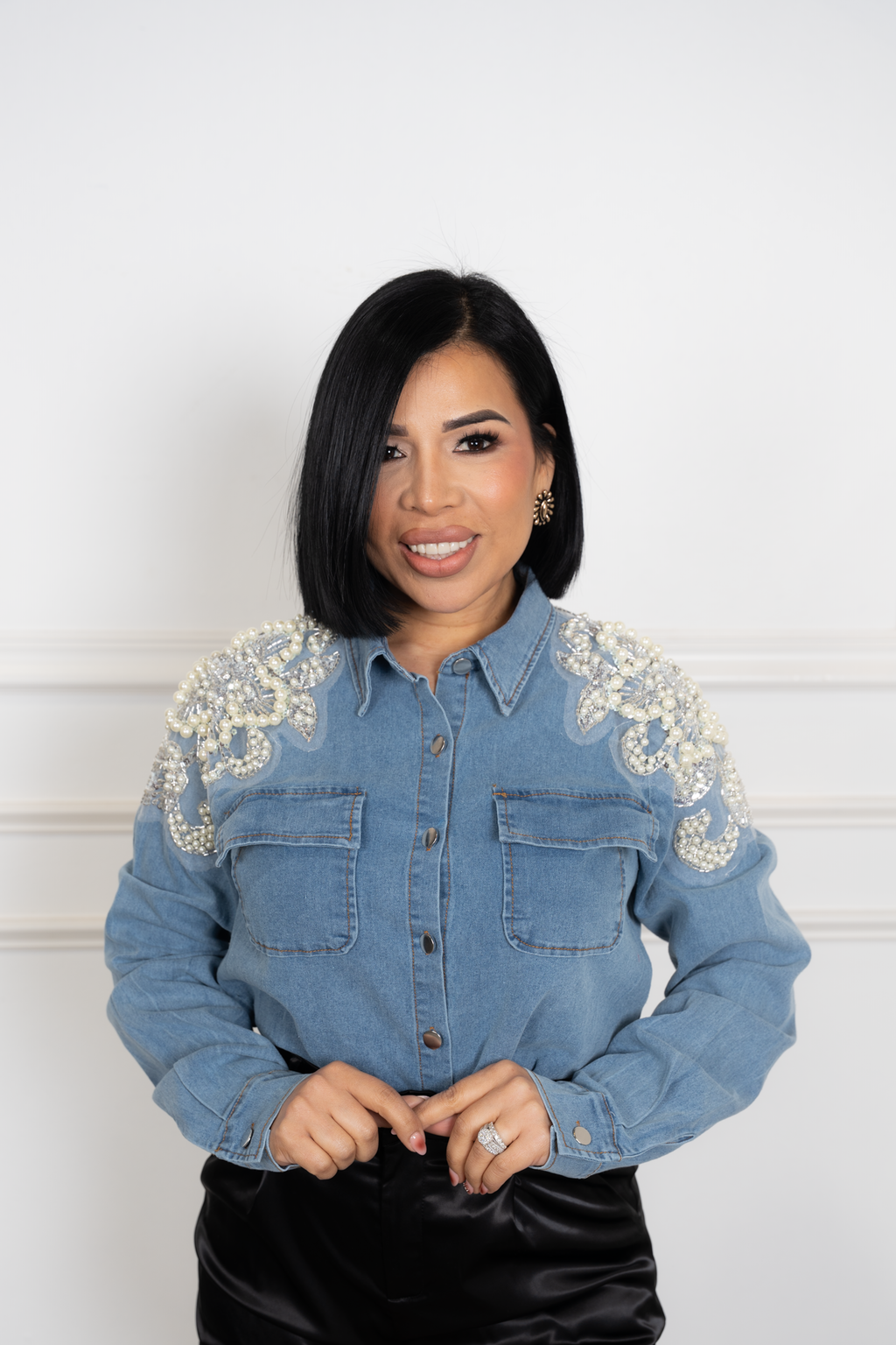 Louise - Blue Long Sleeve Denim Shirt