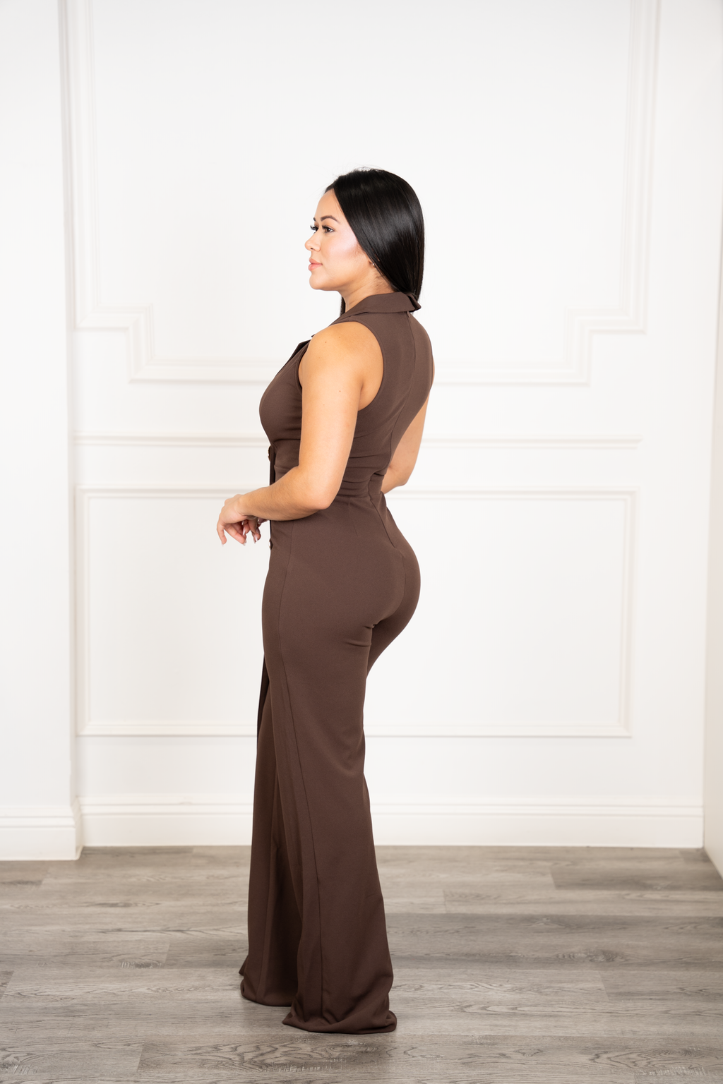 Patricia - Brown Wide-Leg Jumpsuit