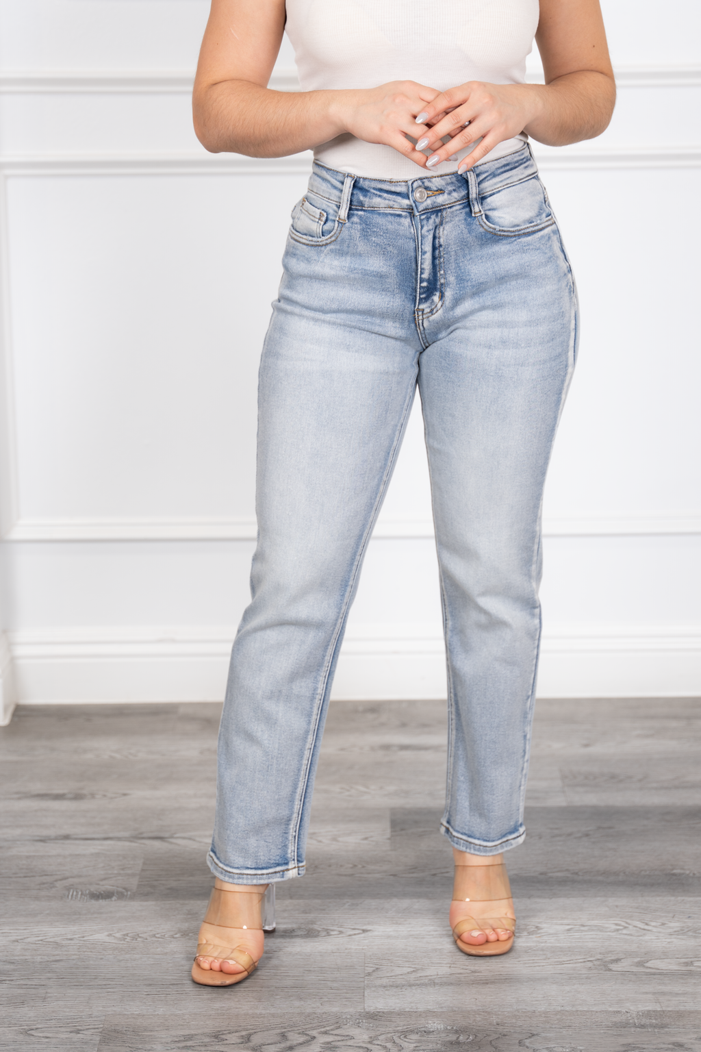 Thiana - Washed Skinny Fit Denim Jeans